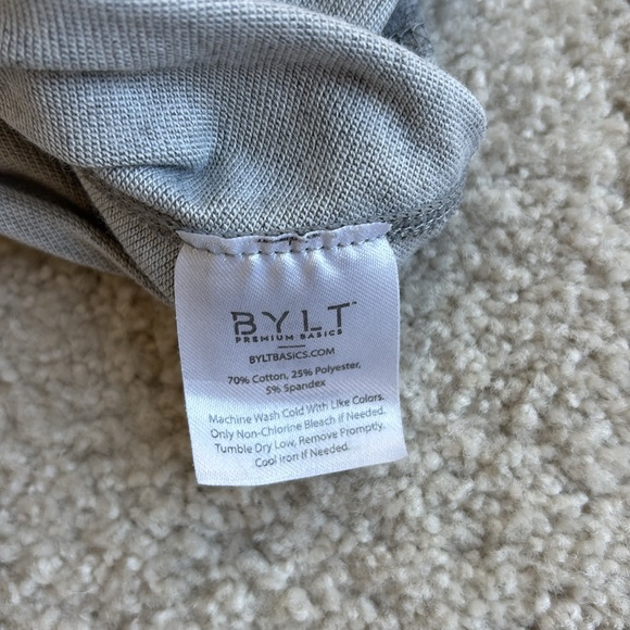 BYLT Drop Cut Gray Crewneck Gym Stretch Short Sleeve Tshirt Mens Size XXL - Picture 5 of 10